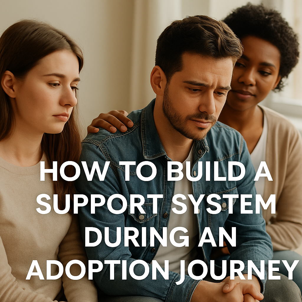 1ab9c970-f743-4780-8152-ad42fef37a96 3 people in the adoption process looking thoughtful and supporting each other