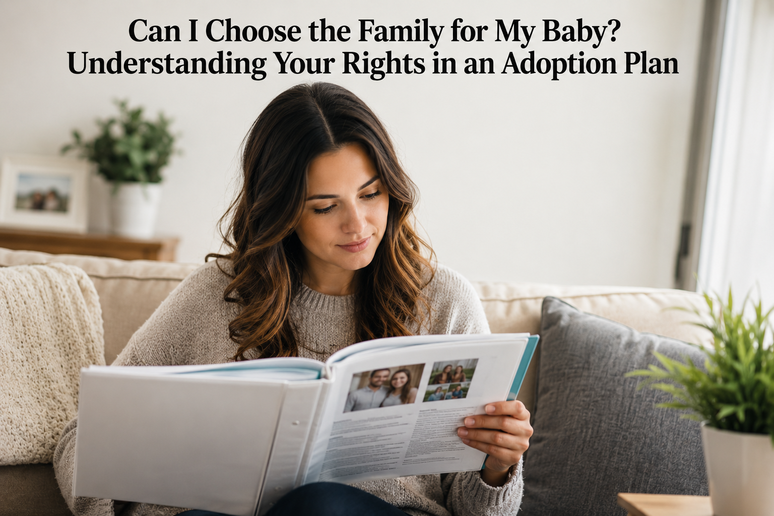 adoption decision pregnant woman reading adoption information